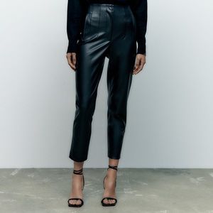 ZARA High Waisted Leather Pants